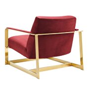 Performance velvet accent chair in gold maroon by Modway additional picture 6