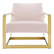 Performance velvet accent chair in gold pink additional photo 3 of 8