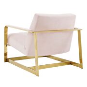 Performance velvet accent chair in gold pink additional photo 4 of 8