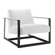 Upholstered accent chair in black white additional photo 3 of 8