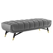 Performance velvet bench in gray by Modway additional picture 7