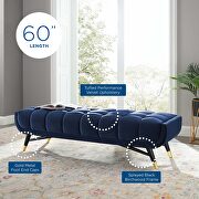 Performance velvet bench in midnight blue by Modway additional picture 2
