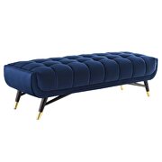 Performance velvet bench in midnight blue by Modway additional picture 8