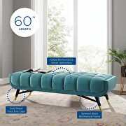 Performance velvet bench in sea blue by Modway additional picture 2