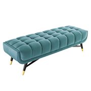 Performance velvet bench in sea blue by Modway additional picture 6