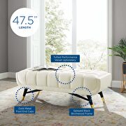 47.5 performance velvet bench in ivory additional photo 2 of 7