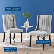 Parsons performance velvet dining side chairs - set of 2 in light gray by Modway additional picture 2