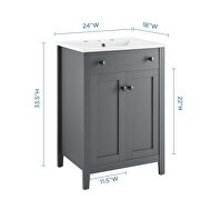 Bathroom vanity in gray white by Modway additional picture 9