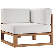 Outdoor patio teak wood 4-piece sectional sofa set in natural/ white by Modway additional picture 13