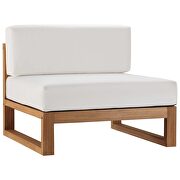 Outdoor patio teak wood 4-piece sectional sofa set in natural/ white by Modway additional picture 7