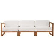 Outdoor patio teak wood 3-piece sectional sofa set in natural/ white by Modway additional picture 13