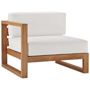 Outdoor patio teak wood 3-piece sectional sofa set in natural/ white by Modway additional picture 6