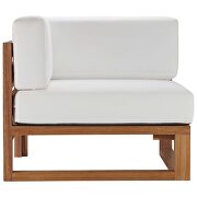 Natural/ white outdoor patio teak wood 3-piece sectional sofa set by Modway additional picture 11
