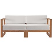 Outdoor patio teak wood 2-piece sectional sofa set in natural/ white by Modway additional picture 3