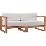 Outdoor patio teak wood 2-piece sectional sofa set in natural/ white by Modway additional picture 10