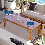 Outdoor patio teak wood 4-piece furniture set in natural/ white by Modway additional picture 14
