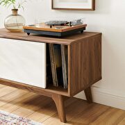Vinyl record display stand in walnut/ white by Modway additional picture 2