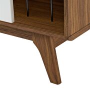 Vinyl record display stand in walnut/ white by Modway additional picture 3