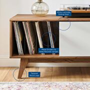 Vinyl record display stand in walnut/ white by Modway additional picture 9