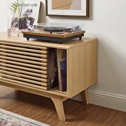 Vinyl record sliding slatted door display stand in oak by Modway additional picture 7