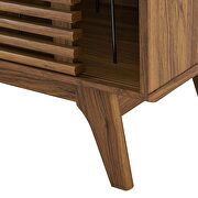 Vinyl record sliding slatted door display stand in walnut by Modway additional picture 4