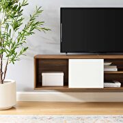 Wall mount TV stand in walnut white by Modway additional picture 2