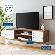 Wall mount TV stand in walnut white by Modway additional picture 3