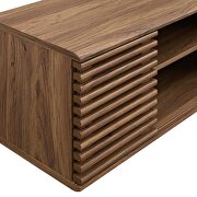 Wall-mount media console TV stand in walnut by Modway additional picture 4