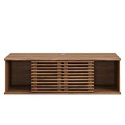 Wall-mount media console TV stand in walnut by Modway additional picture 5