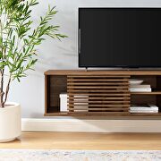Wall-mount media console TV stand in walnut by Modway additional picture 2
