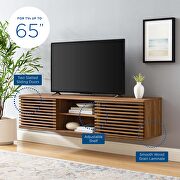 Wall-mount media console TV stand in walnut by Modway additional picture 3