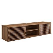 Wall-mount media console TV stand in walnut by Modway additional picture 8