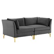 Performance velvet upholstery loveseat in gray by Modway additional picture 3