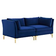 Performance velvet upholstery loveseat in navy by Modway additional picture 3