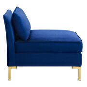 Performance velvet upholstery sectional sofa in navy by Modway additional picture 7