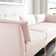 Performance velvet upholstery sectional sofa in pink by Modway additional picture 2