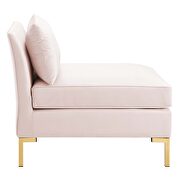 Performance velvet upholstery sectional sofa in pink by Modway additional picture 8