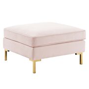 4-piece performance velvet sectional sofa in pink additional photo 3 of 12
