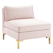 4-piece performance velvet sectional sofa in pink by Modway additional picture 5