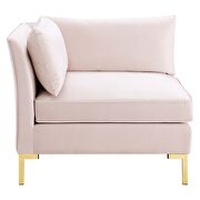 4-piece performance velvet sectional sofa in pink by Modway additional picture 6