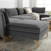 6-piece performance velvet sectional sofa in gray by Modway additional picture 11