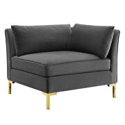 6-piece performance velvet sectional sofa in gray by Modway additional picture 6