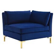 6-piece performance velvet sectional sofa in navy by Modway additional picture 6