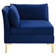 6-piece performance velvet sectional sofa in navy by Modway additional picture 8