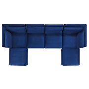 6-piece performance velvet sectional sofa in navy by Modway additional picture 9