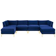 6-piece performance velvet sectional sofa in navy by Modway additional picture 10