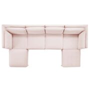 6-piece performance velvet sectional sofa in pink by Modway additional picture 9