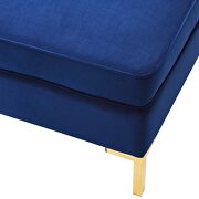5-piece performance velvet sectional sofa in navy by Modway additional picture 12