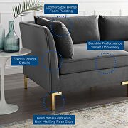 5-piece performance velvet sectional sofa in gray additional photo 2 of 8