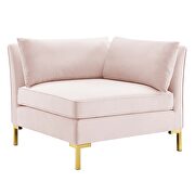 5-piece performance velvet sectional sofa in pink by Modway additional picture 8